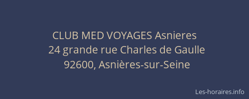 CLUB MED VOYAGES Asnieres