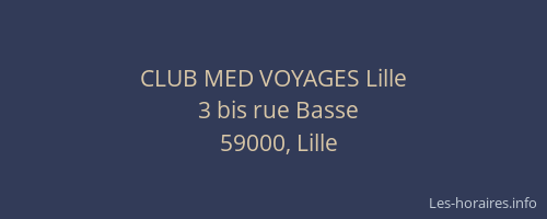 CLUB MED VOYAGES Lille
