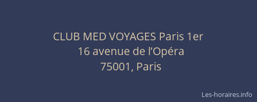 CLUB MED VOYAGES Paris 1er