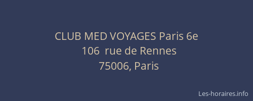 CLUB MED VOYAGES Paris 6e
