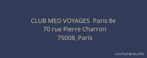 CLUB MED VOYAGES  Paris 8e