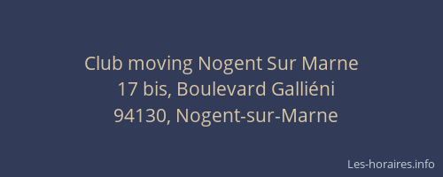 Club moving Nogent Sur Marne