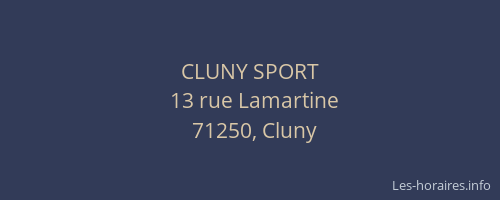 CLUNY SPORT