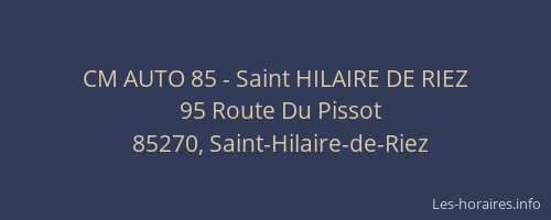 CM AUTO 85 - Saint HILAIRE DE RIEZ