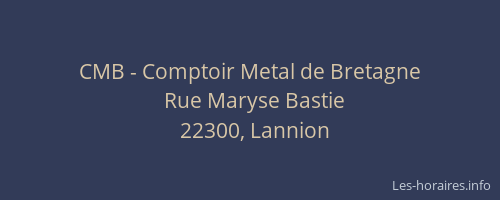 CMB - Comptoir Metal de Bretagne