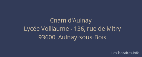 Cnam d'Aulnay