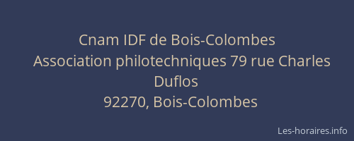 Cnam IDF de Bois-Colombes