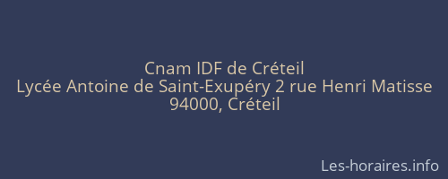 Cnam IDF de Créteil