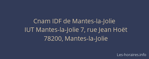 Cnam IDF de Mantes-la-Jolie