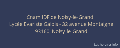 Cnam IDF de Noisy-le-Grand