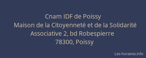Cnam IDF de Poissy