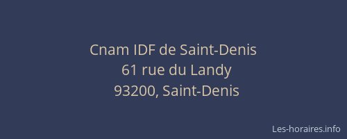 Cnam IDF de Saint-Denis