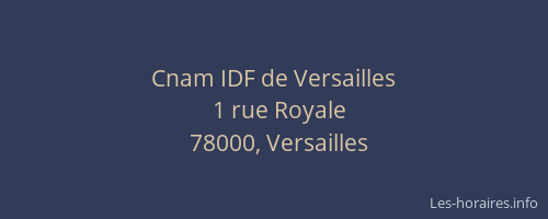Cnam IDF de Versailles