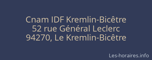 Cnam IDF Kremlin-Bicêtre