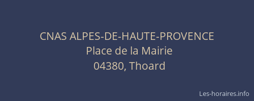 CNAS ALPES-DE-HAUTE-PROVENCE