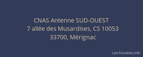 CNAS Antenne SUD-OUEST