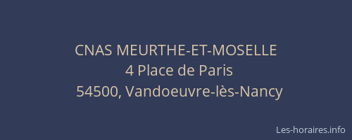 CNAS MEURTHE-ET-MOSELLE