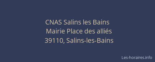 CNAS Salins les Bains