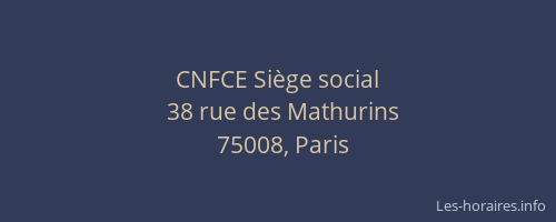 CNFCE Siège social
