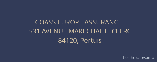 COASS EUROPE ASSURANCE