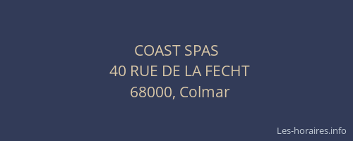 COAST SPAS