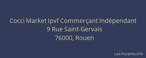 Cocci Market Ipvf Commerçant Indépendant