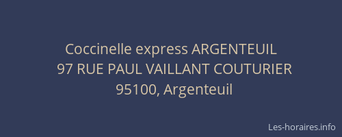 Coccinelle express ARGENTEUIL
