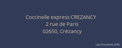 Coccinelle express CREZANCY