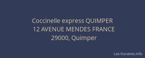 Coccinelle express QUIMPER