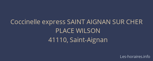 Coccinelle express SAINT AIGNAN SUR CHER