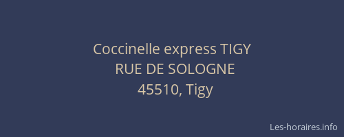 Coccinelle express TIGY
