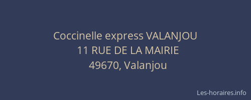 Coccinelle express VALANJOU