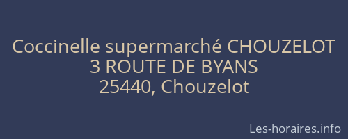 Coccinelle supermarché CHOUZELOT