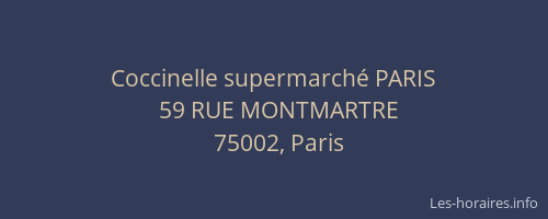 Coccinelle supermarché PARIS
