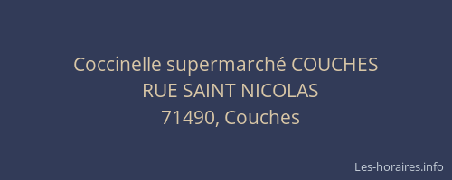 Coccinelle supermarch&eacute; COUCHES