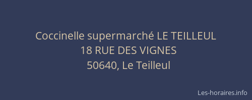 Coccinelle supermarch&eacute; LE TEILLEUL