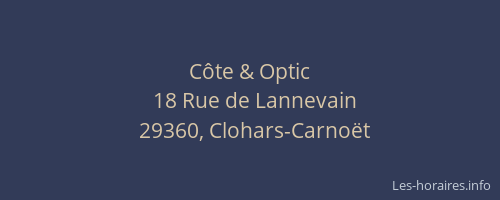C&ocirc;te & Optic