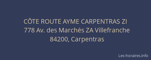 CÔTE ROUTE AYME CARPENTRAS ZI