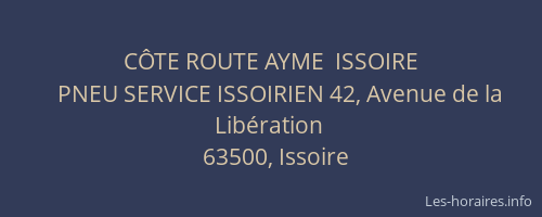 C&Ocirc;TE ROUTE AYME  ISSOIRE