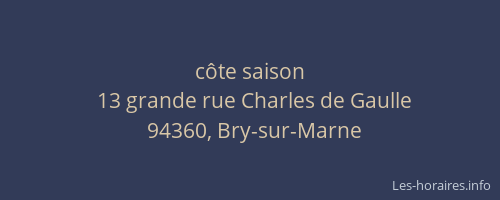 c&ocirc;te saison