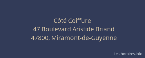 C&ocirc;t&eacute; Coiffure