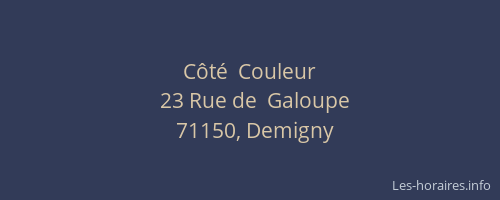 C&ocirc;t&eacute;  Couleur