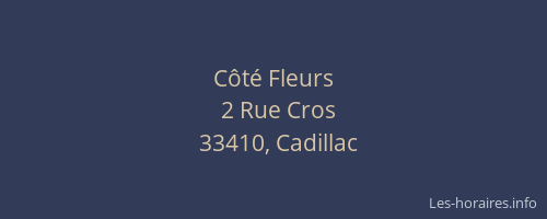 C&ocirc;t&eacute; Fleurs