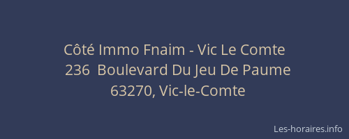 Côté Immo Fnaim - Vic Le Comte