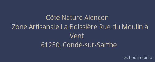C&ocirc;t&eacute; Nature Alen&ccedil;on