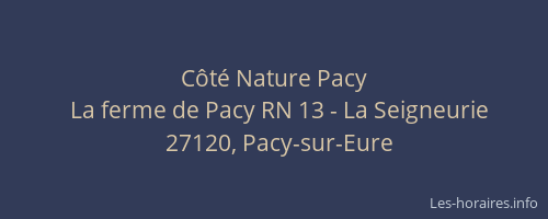 C&ocirc;t&eacute; Nature Pacy