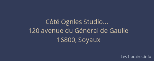 Côté Ognles Studio...