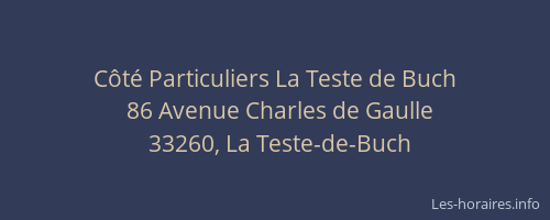 C&ocirc;t&eacute; Particuliers La Teste de Buch