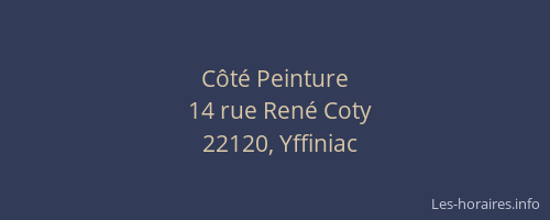 C&ocirc;t&eacute; Peinture