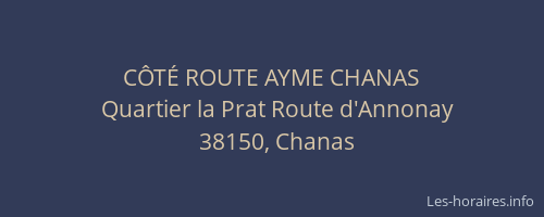 C&Ocirc;T&Eacute; ROUTE AYME CHANAS